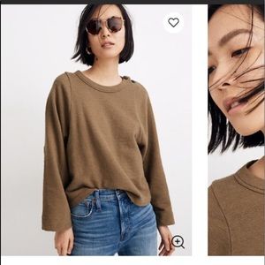 Madewell Shoulder Button Elbow-Patch -Army green